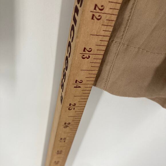 VINCE Preppy Linen Cargo Cropped Oat Beige Trouser Pant 8 NEW Capsule Beach - Picture 9 of 15